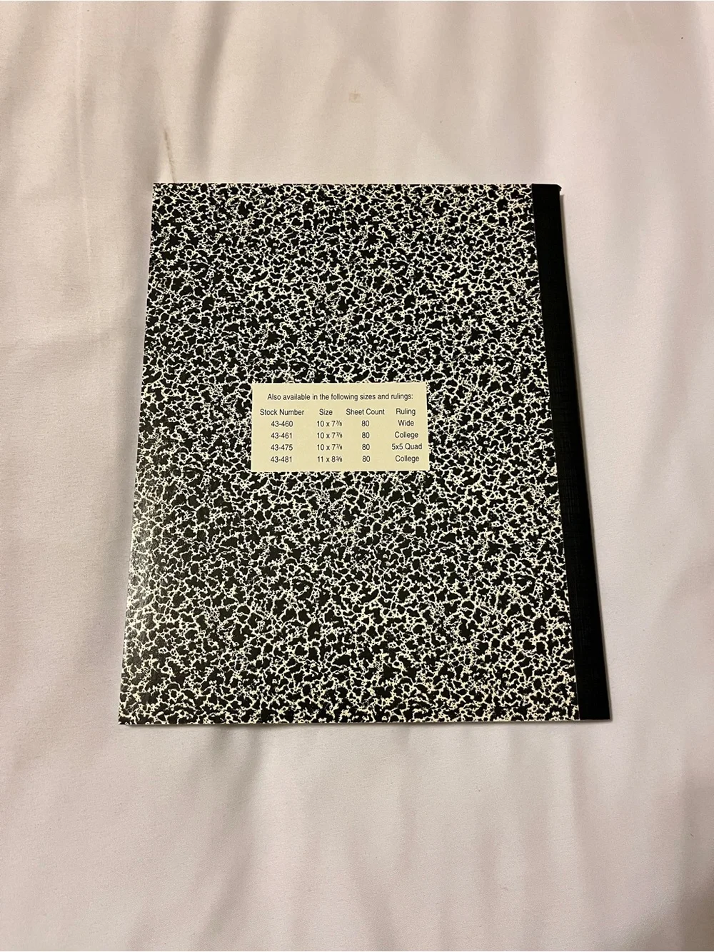 National Brand Composition Notebook College Ruled 80 Sheets Black White 10x7.8